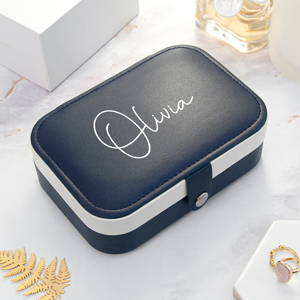 Midnight Blue Jewellery Case Personalise