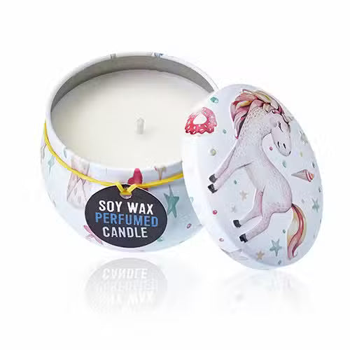 Art Tin Candle Unicorns Moonstone