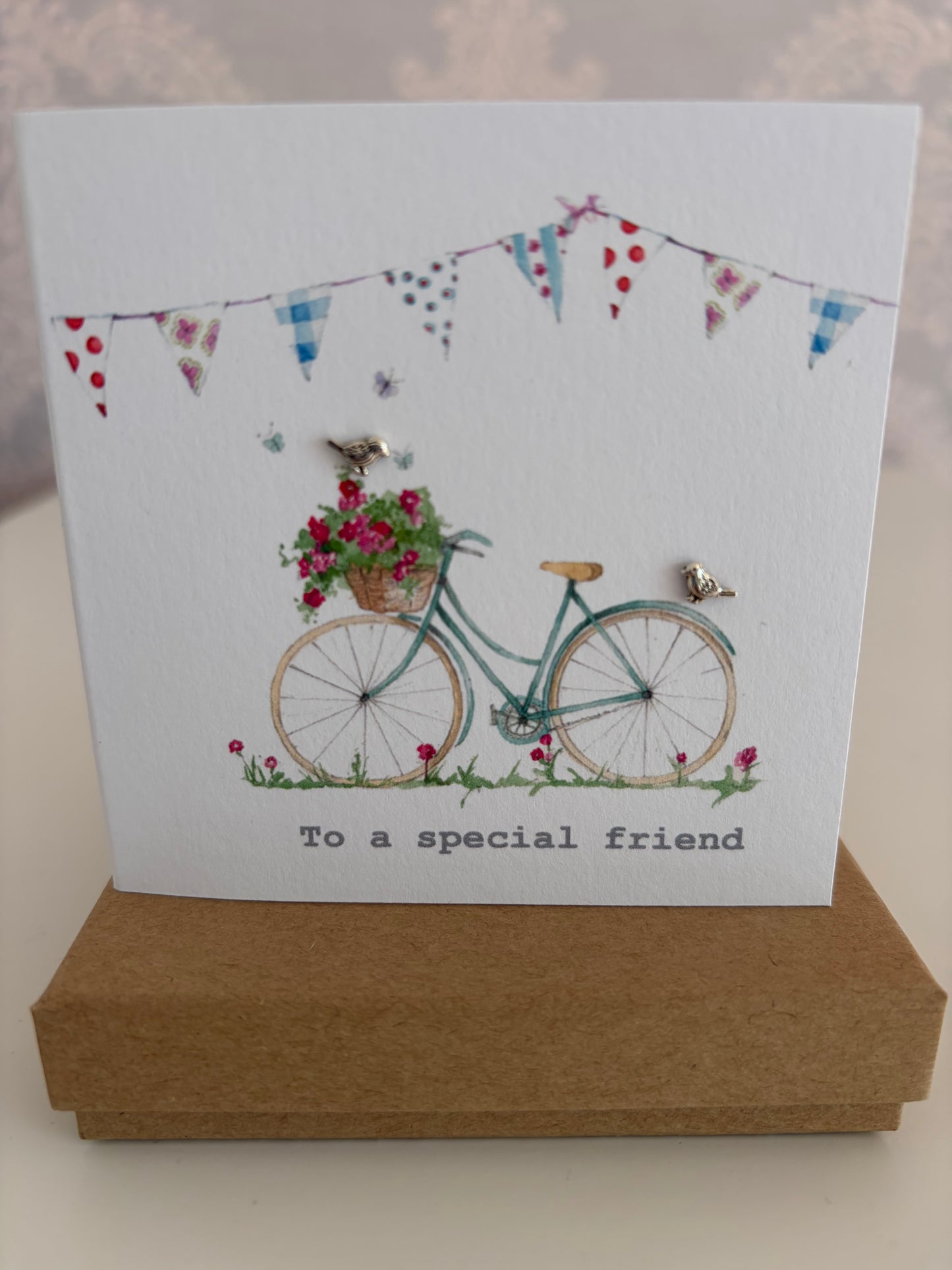 Sterling Silver Bird Earrings Special Friend Gift Box And Card
