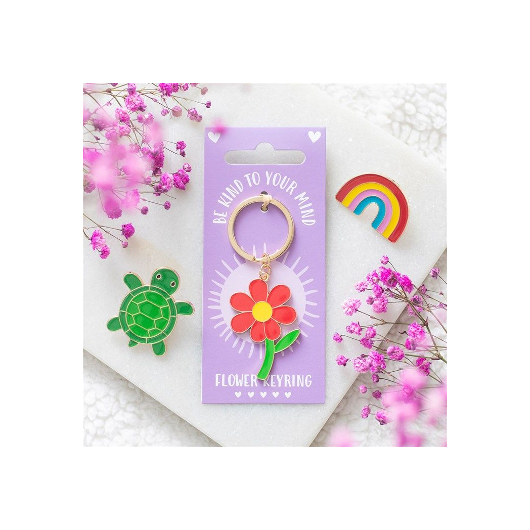Be Kind To Your Mind Flower Keyring