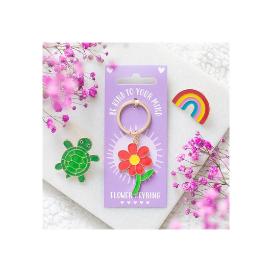 Be Kind To Your Mind Flower Keyring