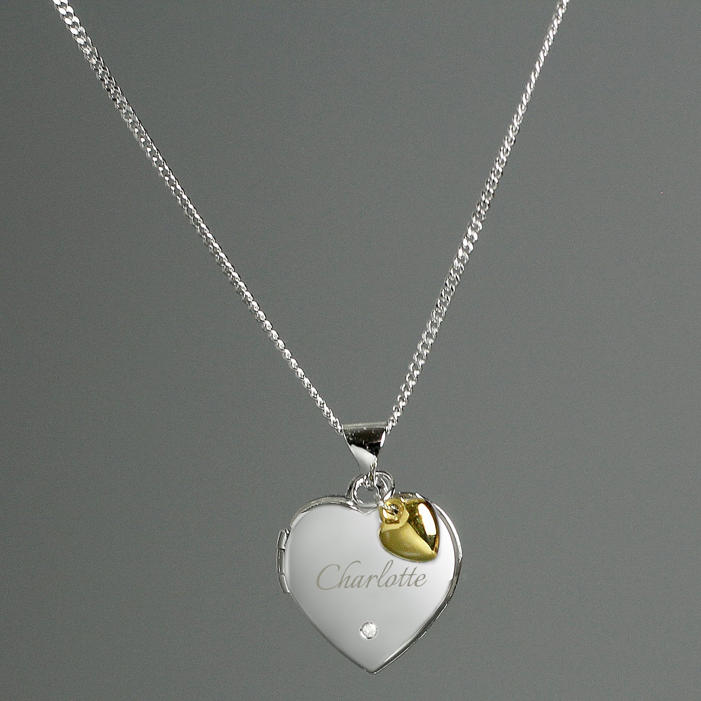 Personalised Heart Sterling Silver Locket Necklace