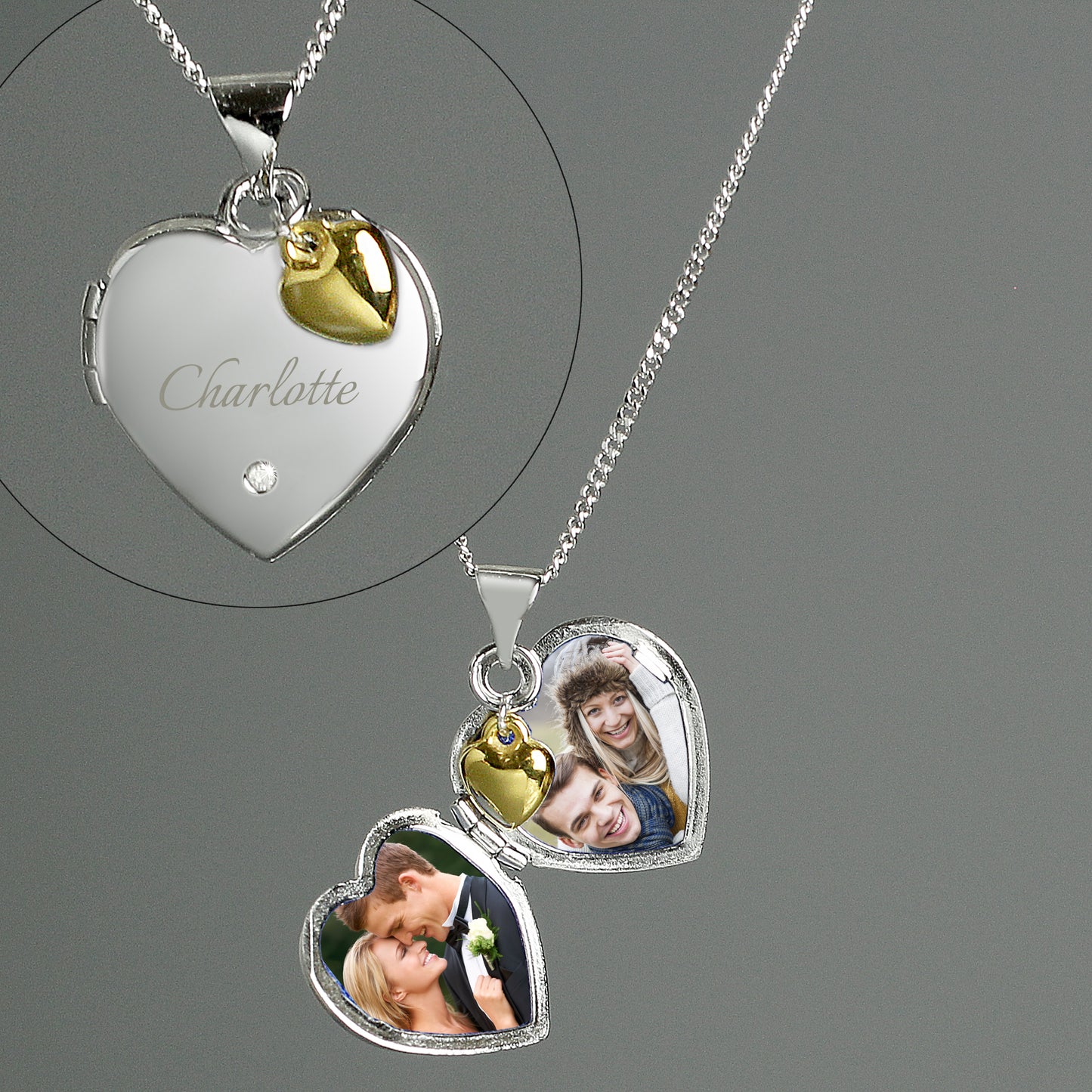 Personalised Heart Sterling Silver Locket Necklace