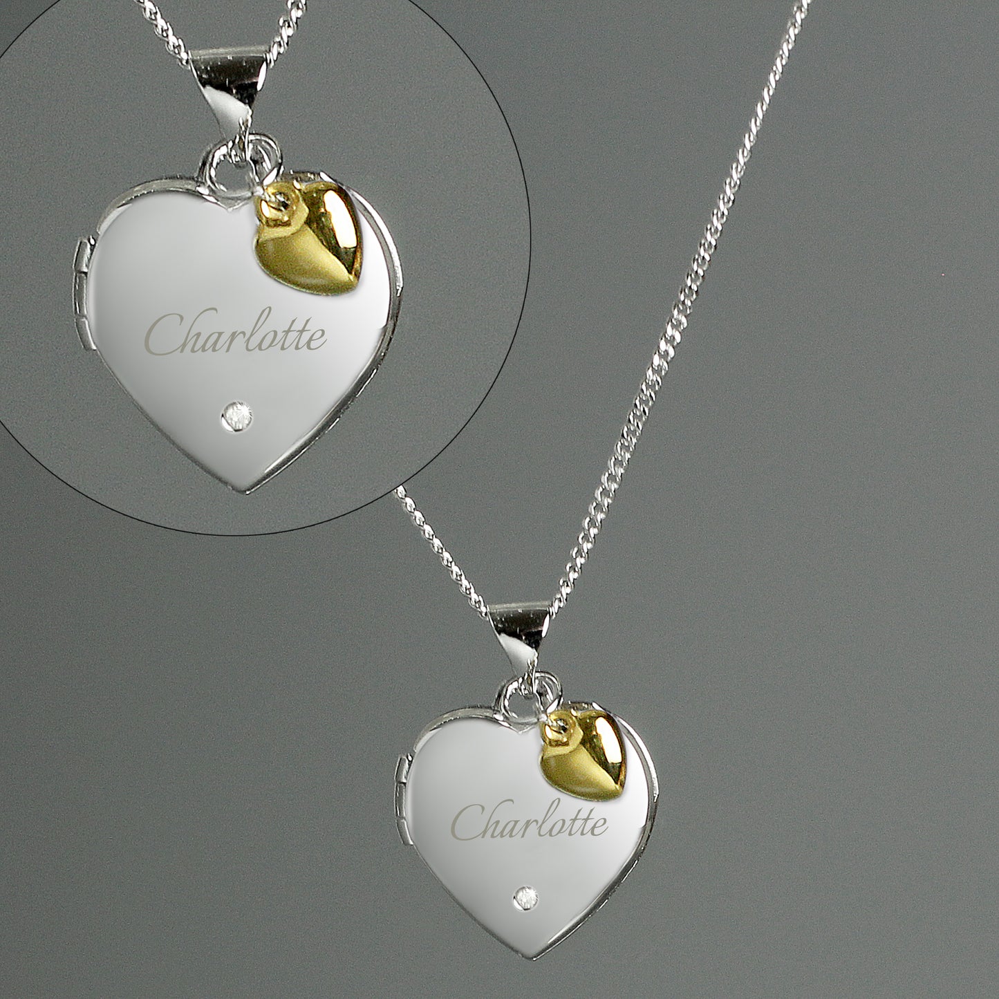 Personalised Heart Sterling Silver Locket Necklace