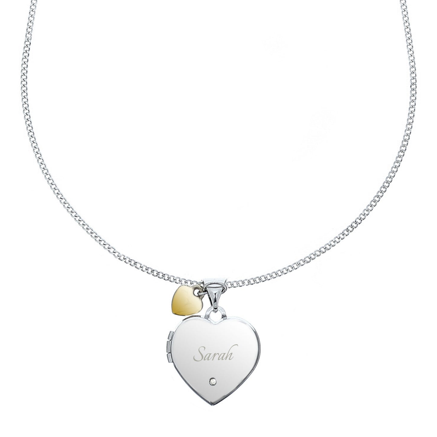 Personalised Heart Sterling Silver Locket Necklace
