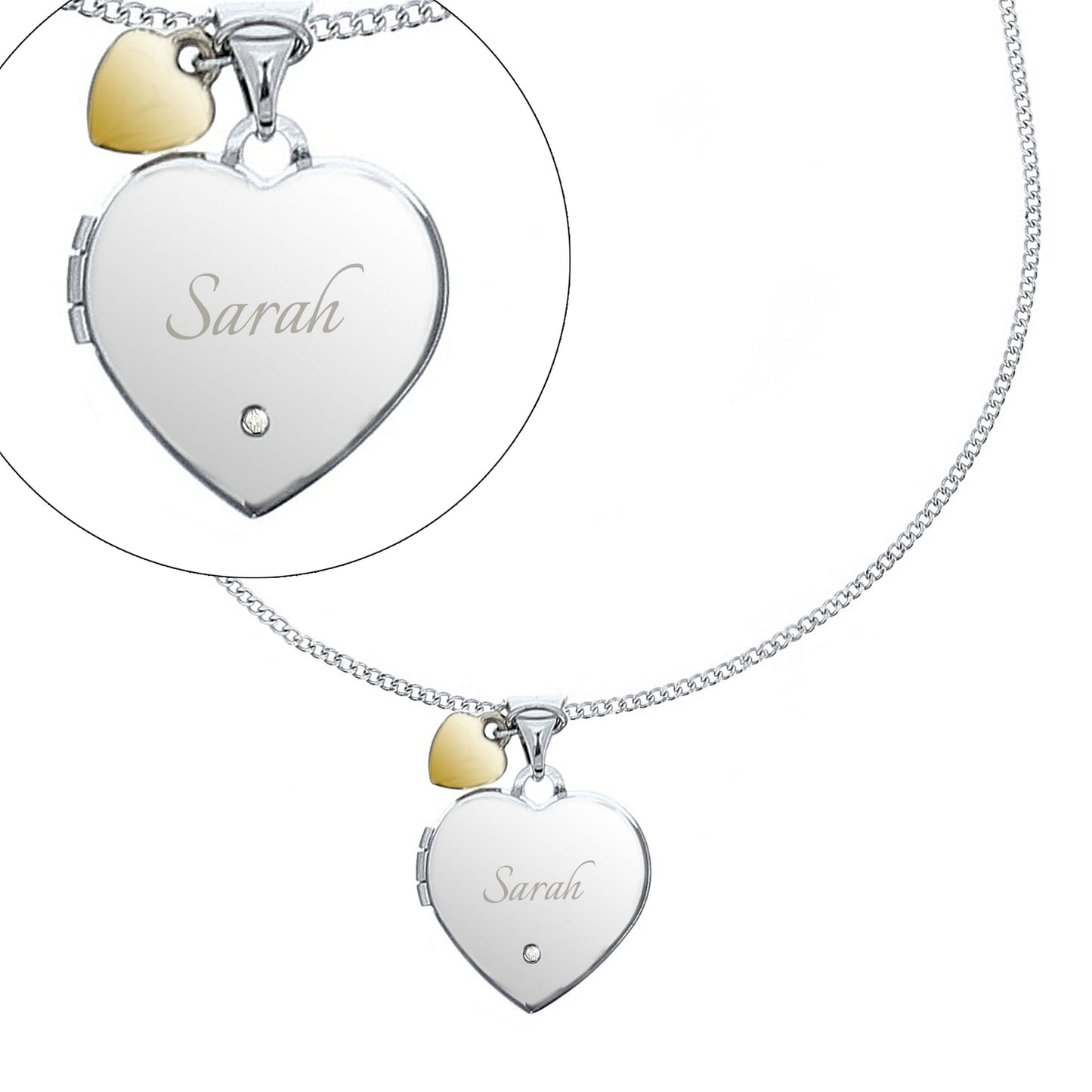 Personalised Heart Sterling Silver Locket Necklace