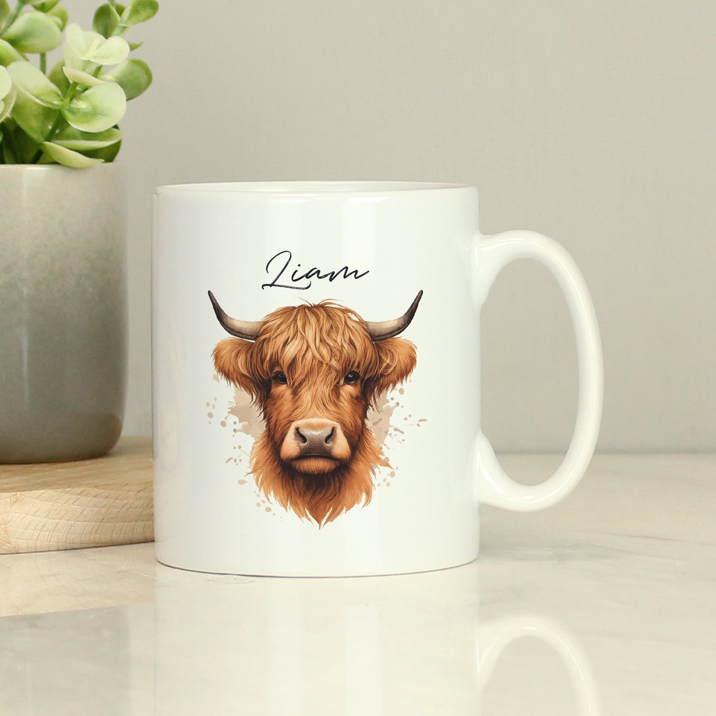 Personalised Highland Cow Mug Male
