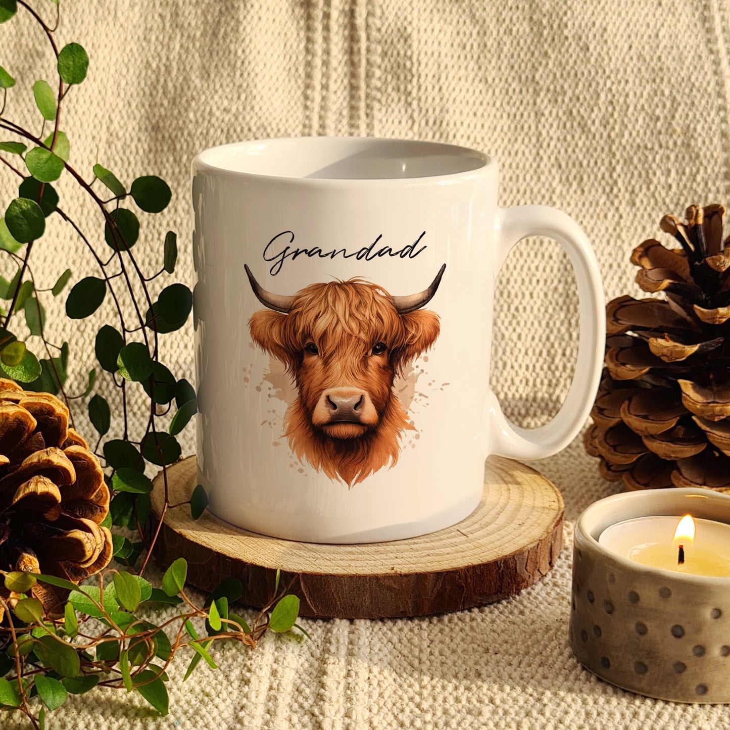 Personalised Highland Cow Mug Male