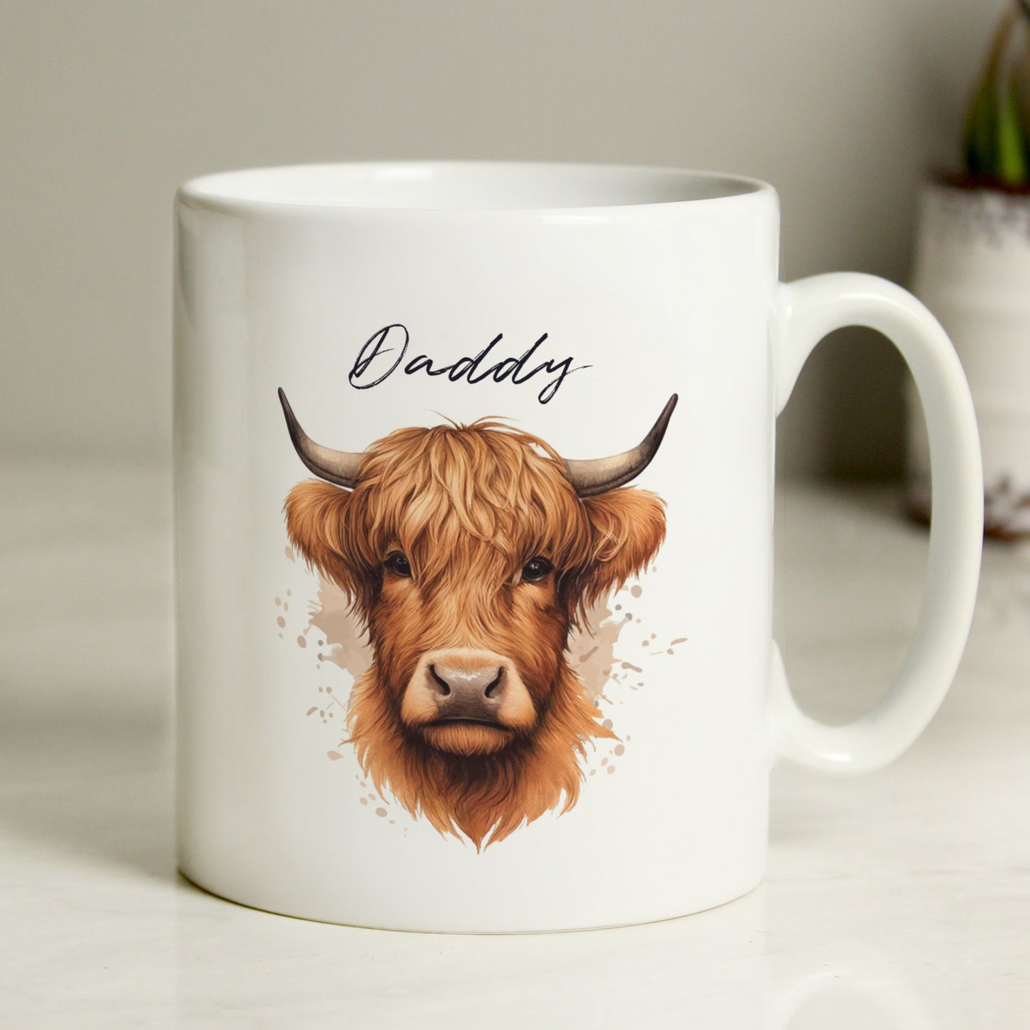 Personalised Highland Cow Mug Male