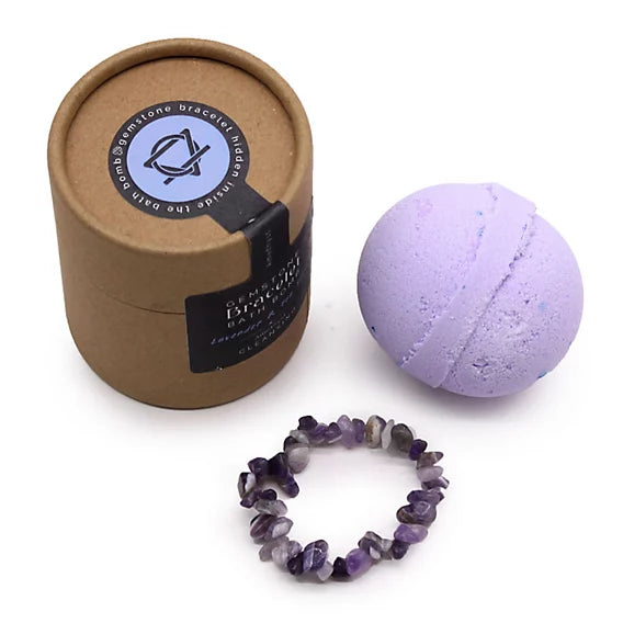 Gemstone Bracelet Bath Bomb Choice of 6 - Amethyst, Rose Quartz, Tiger Eye, Aventurine, Sodalite, White Jasper