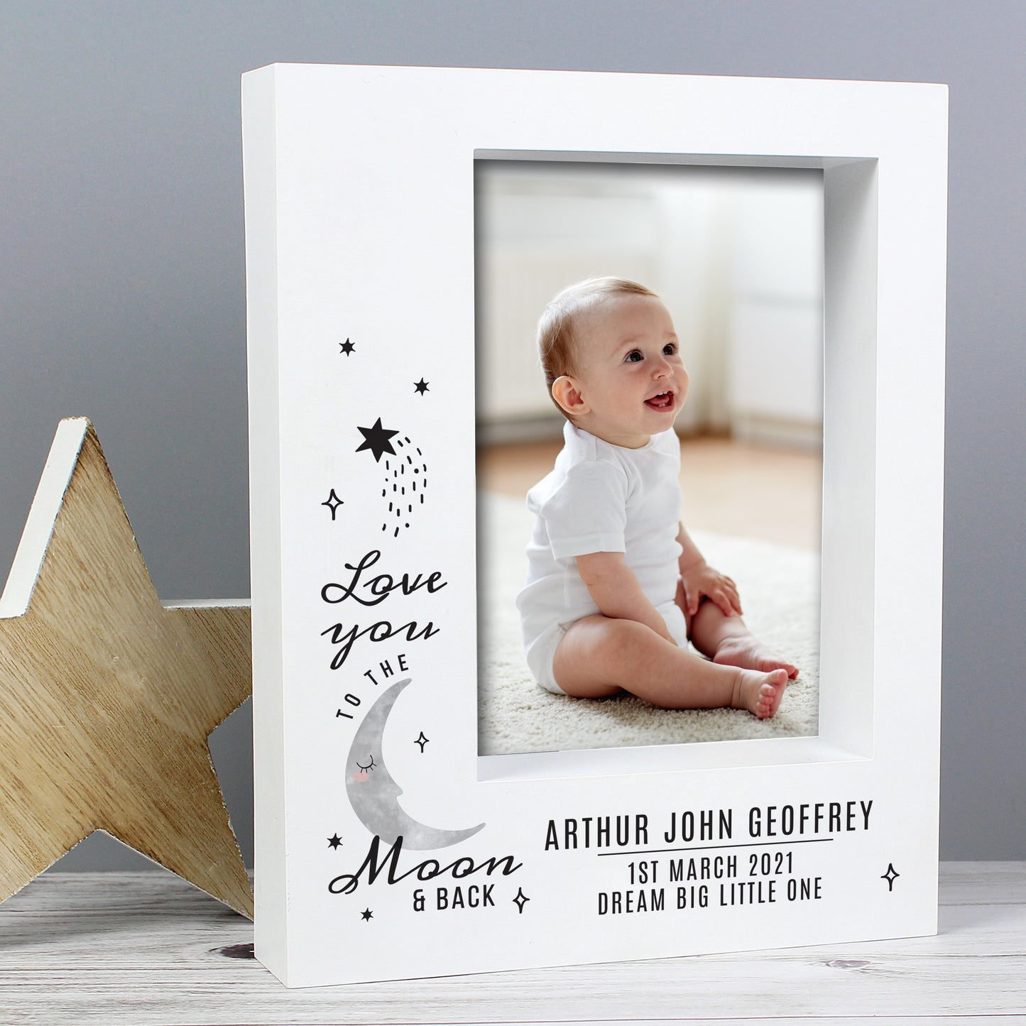 Personalised Baby Frame Love You To The Moon And Back