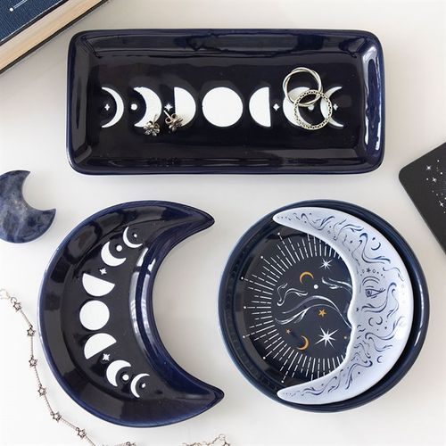 Blue Moon Crescent Trinket Dish
