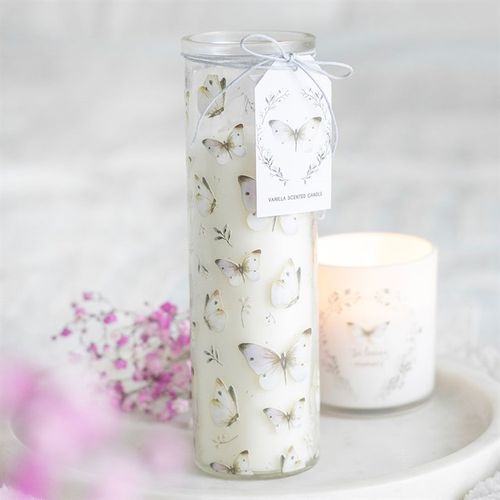 White Butterfly Tube Candle