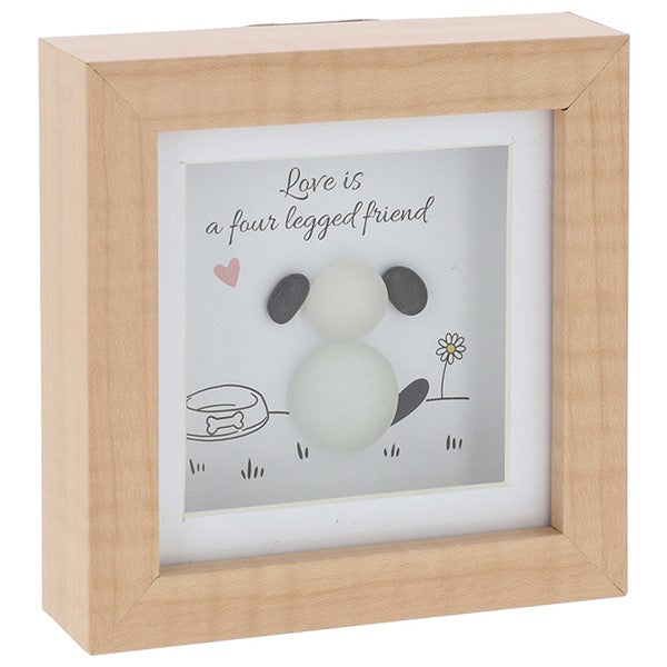 Pebble Glass Mini Plaque Dog