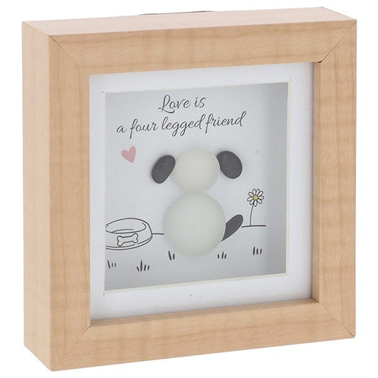 Pebble Glass Mini Plaque Dog