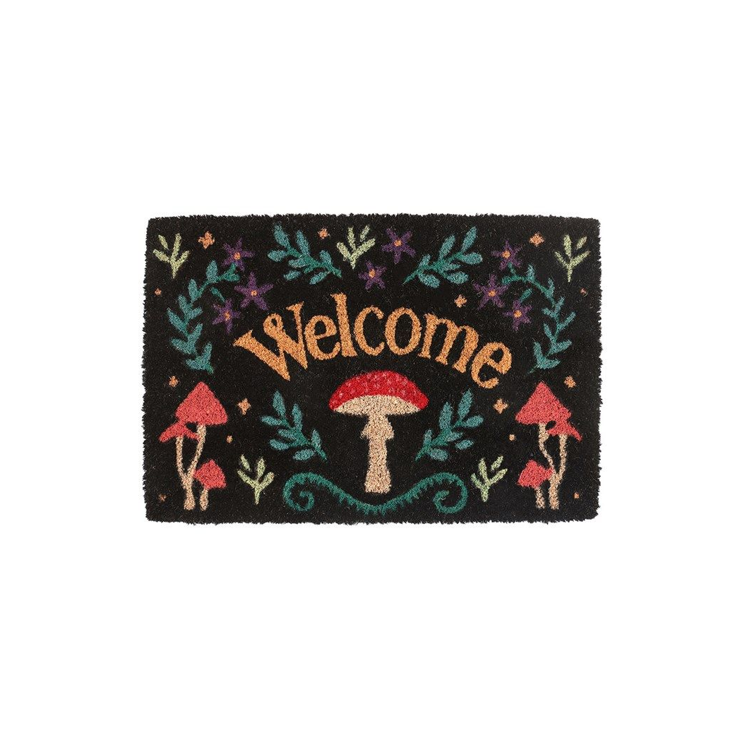Black Mushroom Welcome Door Mat