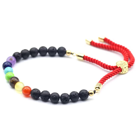 Lava Stone Chakra Gemstone Bracelet