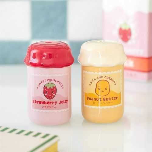 Peanut Butter And Strawberry Jelly Jar Salt and Pepper Shakers