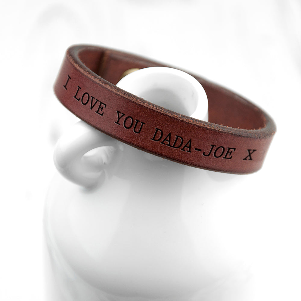 Personalised Men's Leather Bracelet