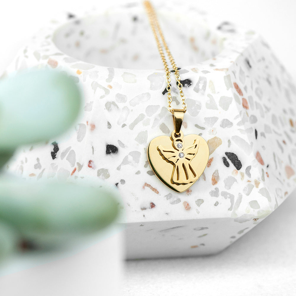 Personalised Guardian Angel Necklace Silver or Gold