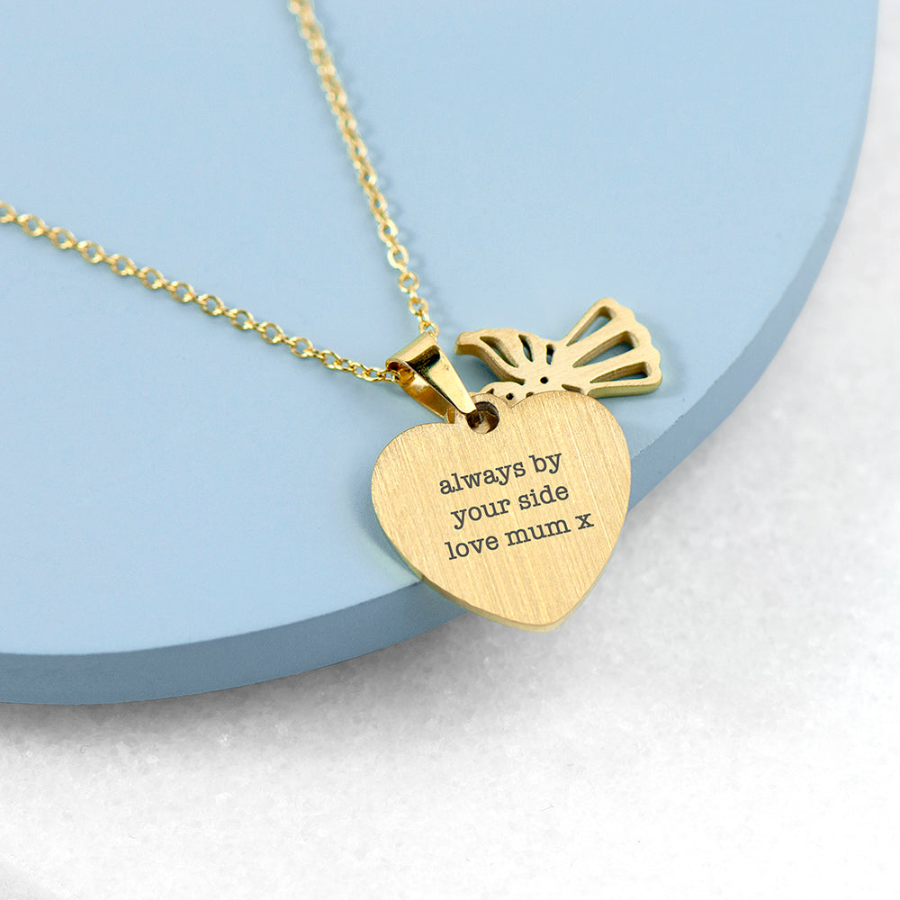 Personalised Guardian Angel Necklace Silver or Gold