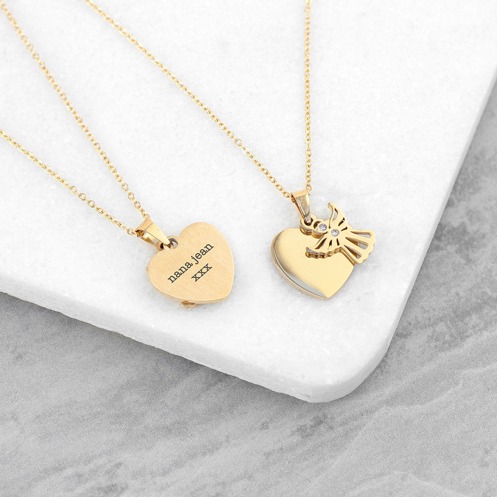 Personalised Guardian Angel Necklace Silver or Gold
