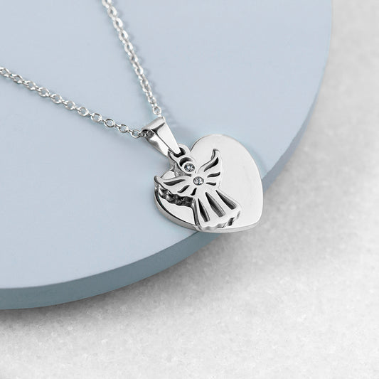 Personalised Guardian Angel Necklace Silver or Gold