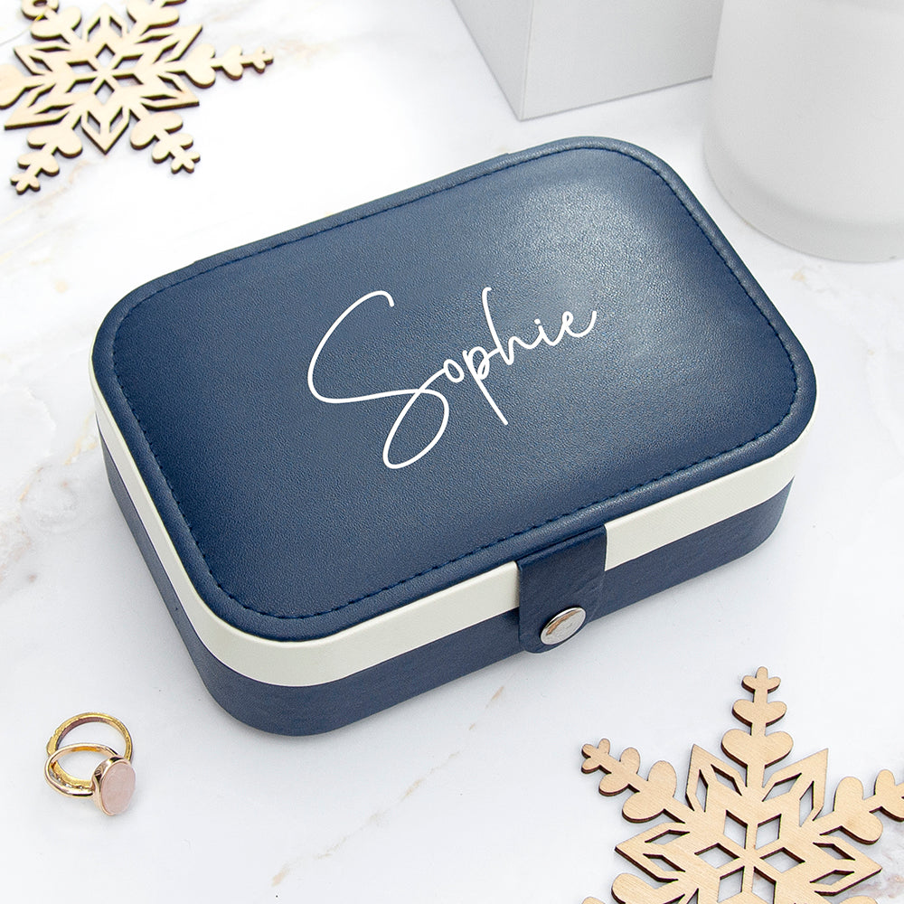 Midnight Blue Jewellery Case Personalise