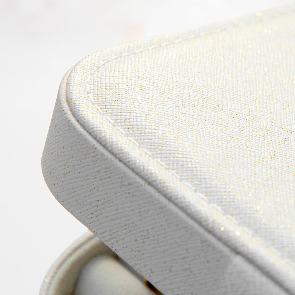 White Glitter Jewellery Case Personalise