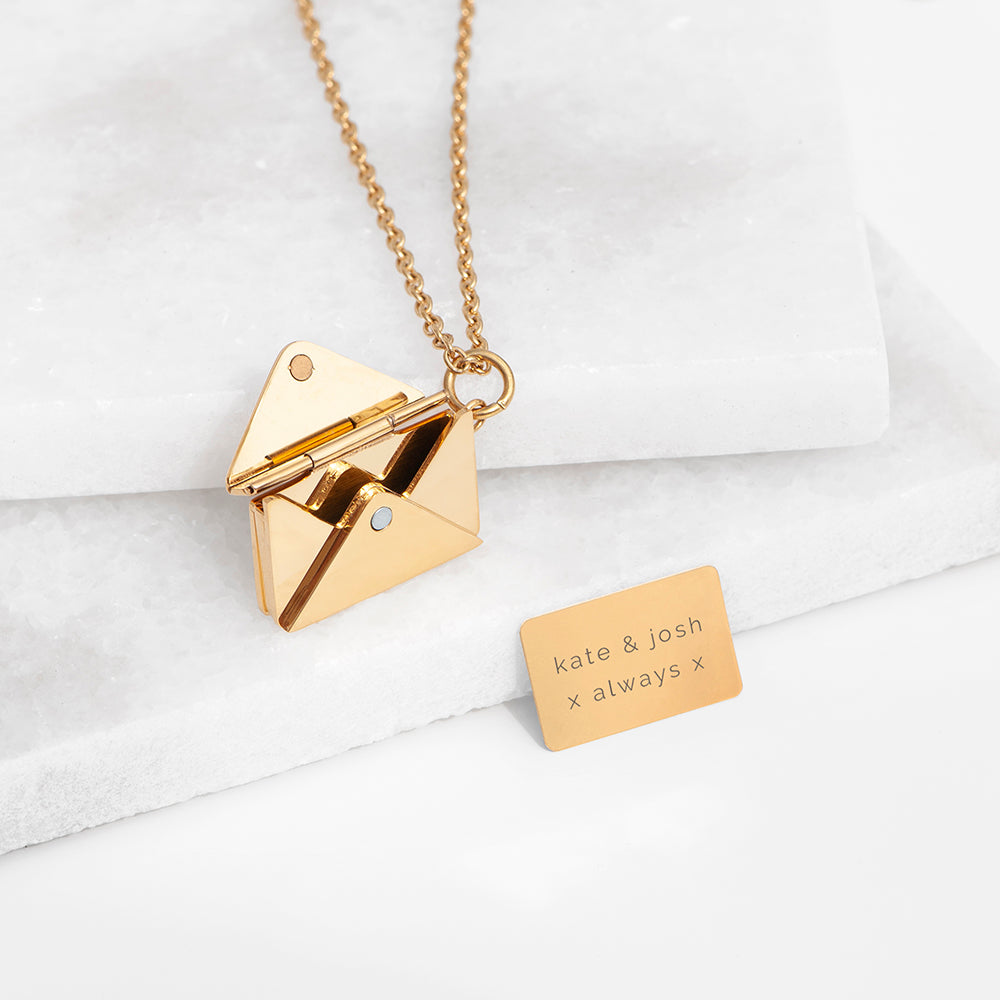 Personalised Envelope Necklace With Secret Message
