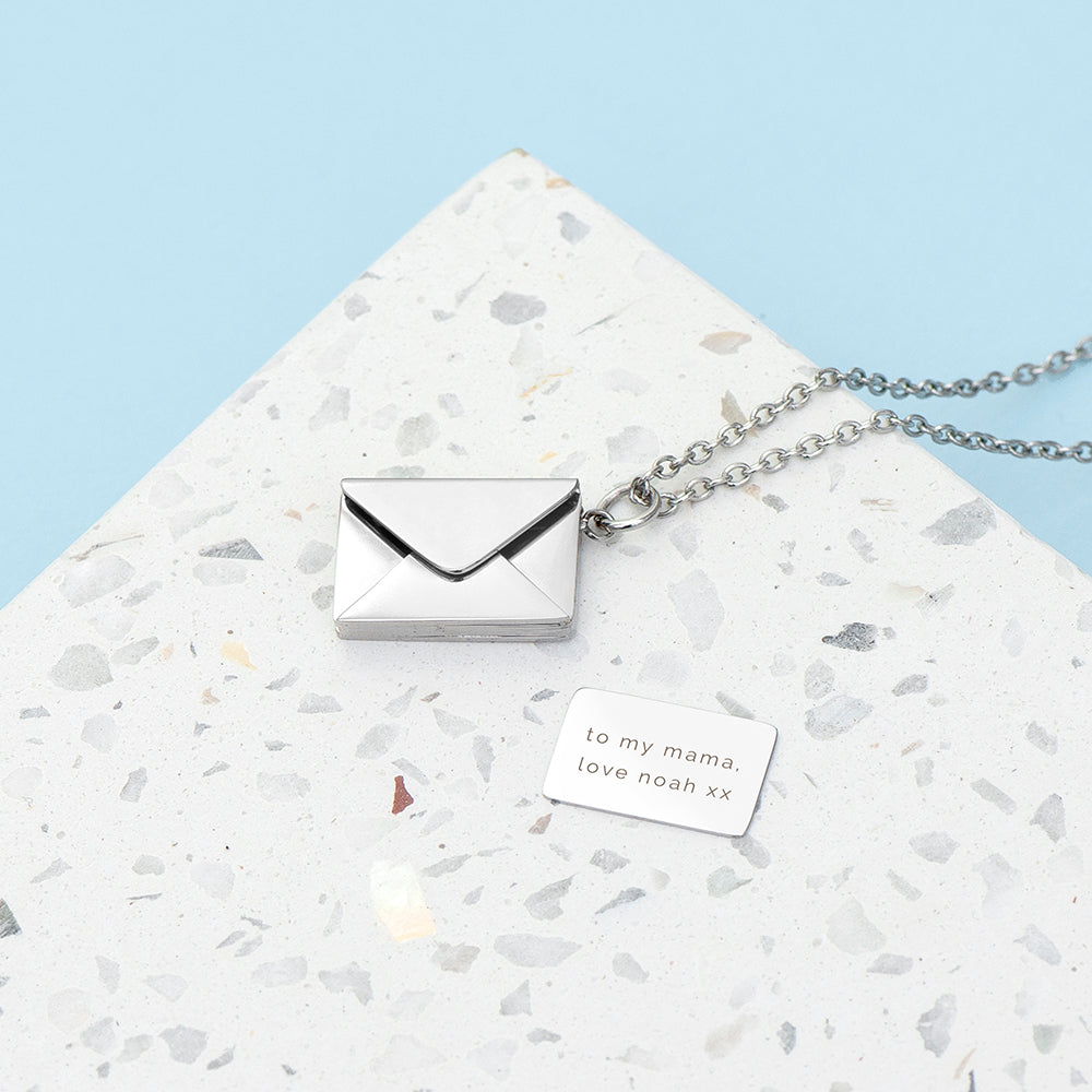 Personalised Envelope Necklace With Secret Message