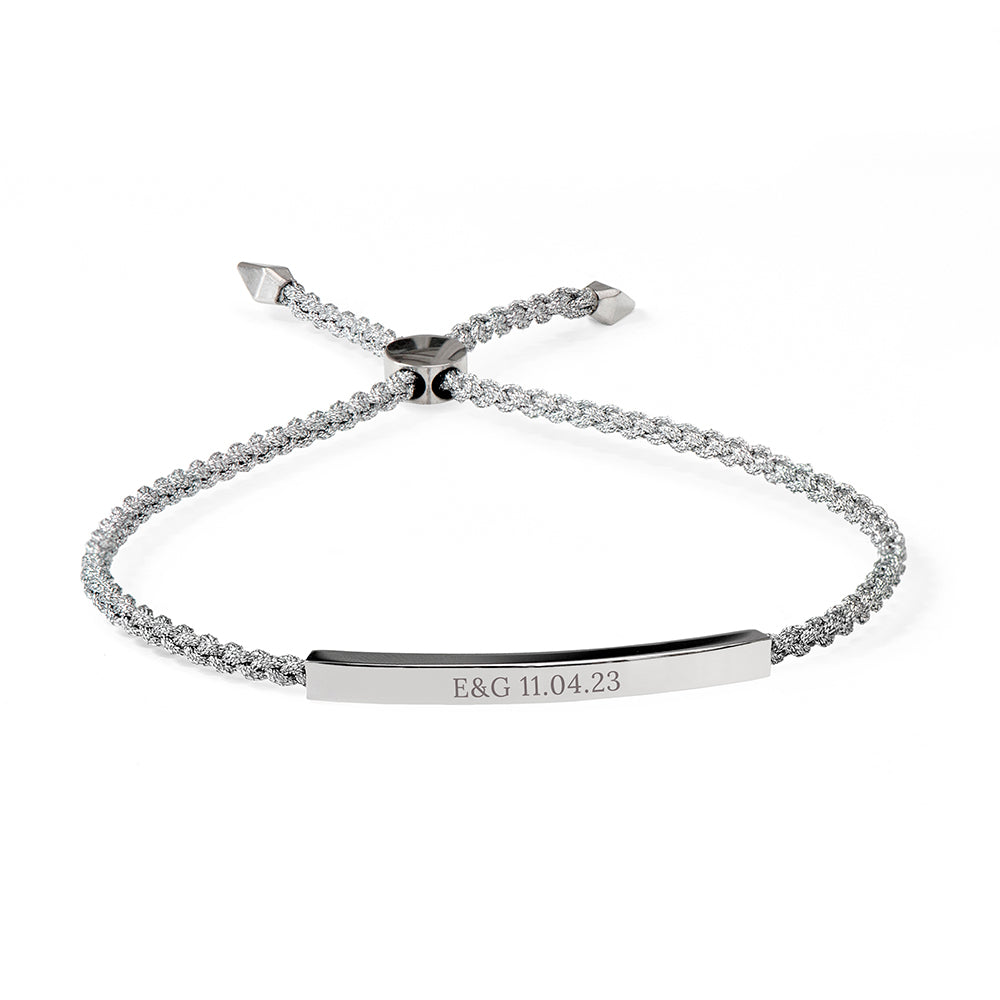 Personalised Silver Rope Bracelet