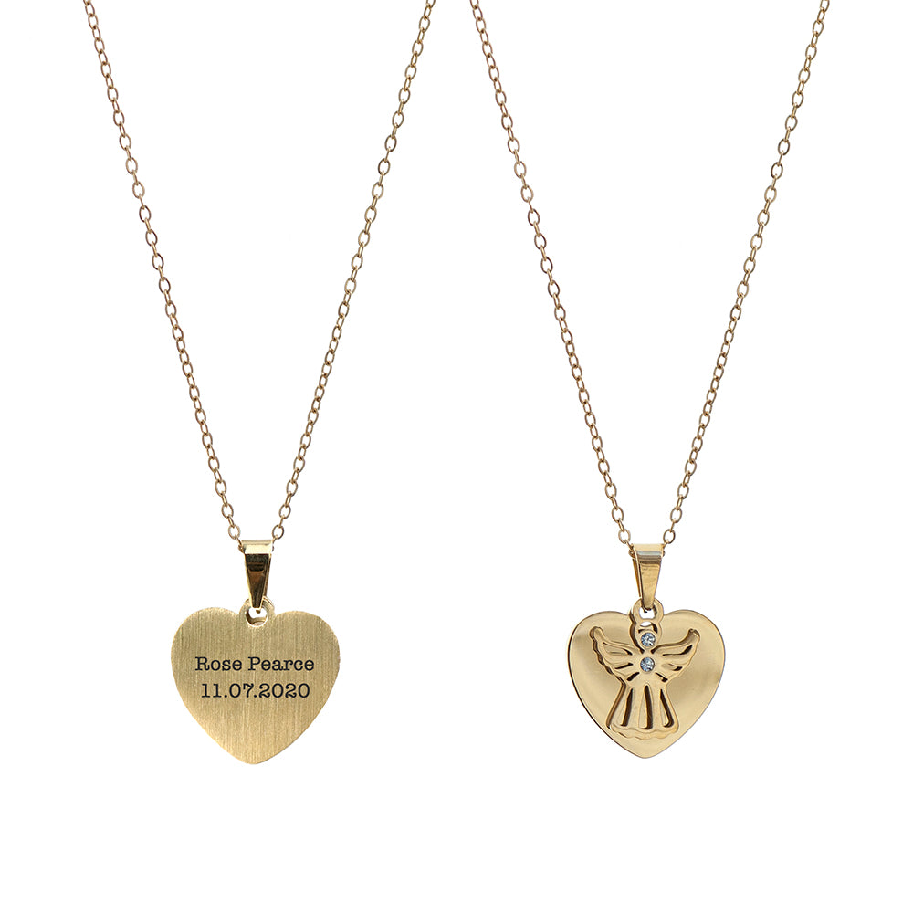 Personalised Guardian Angel Necklace Silver or Gold