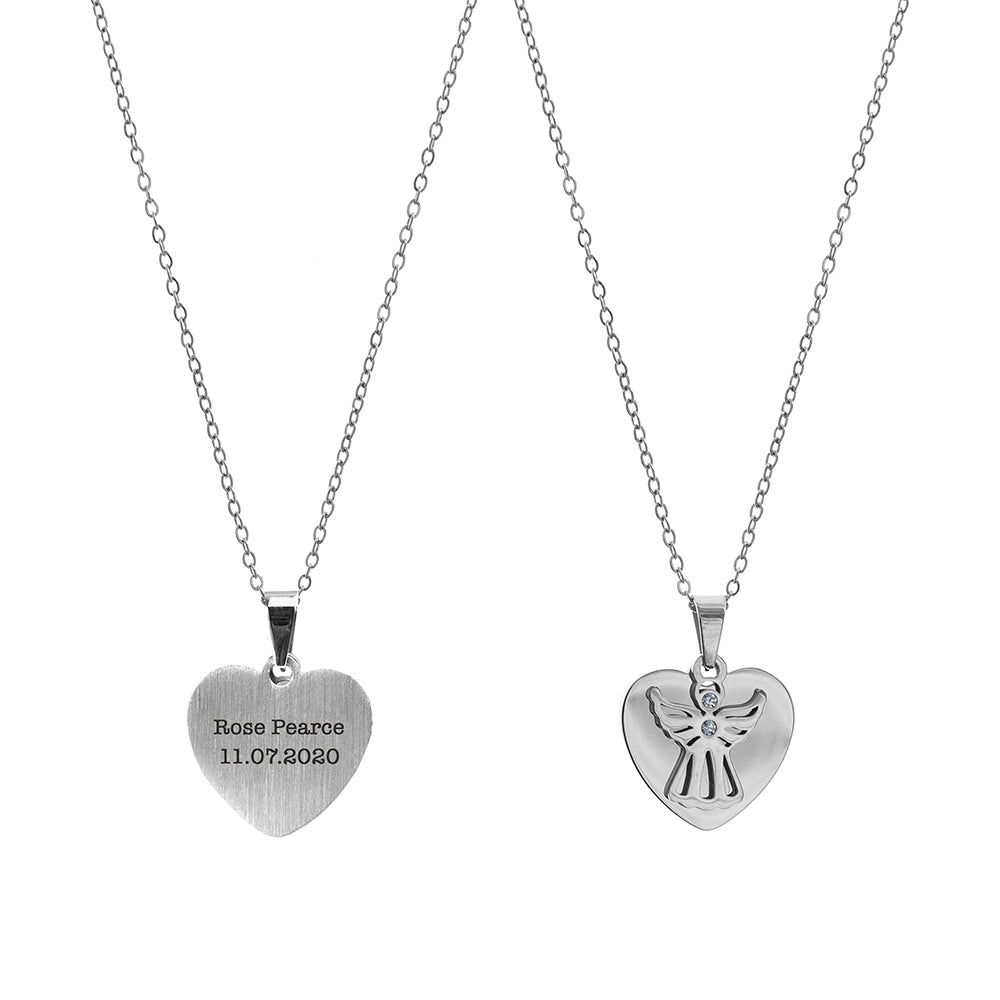 Personalised Guardian Angel Necklace Silver or Gold