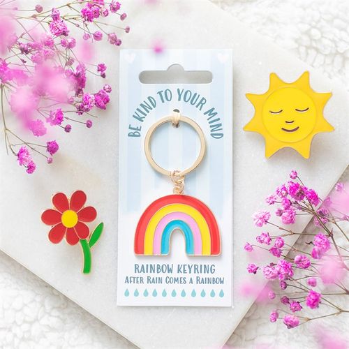Be Kind To Your Mind Rainbow Keyring