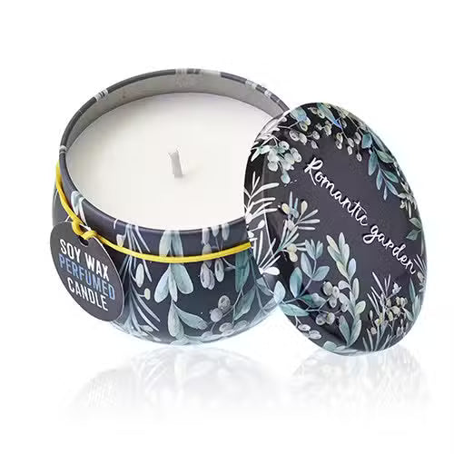 Art Tin Candle Romantic Garden Tea and Rose
