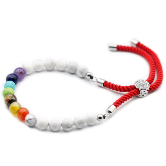 White Howlite Chakra Gemstone Bracelet